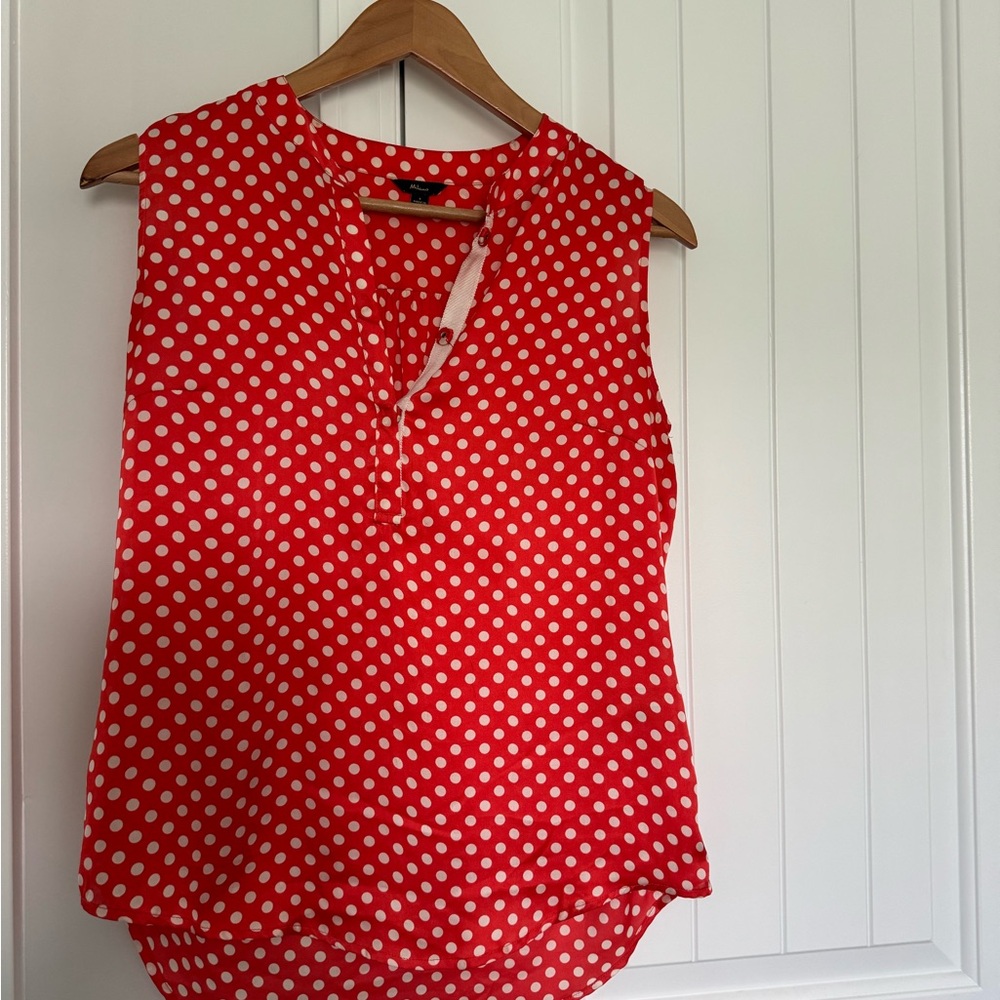 Milano Red and White Polka Dot Blouse
